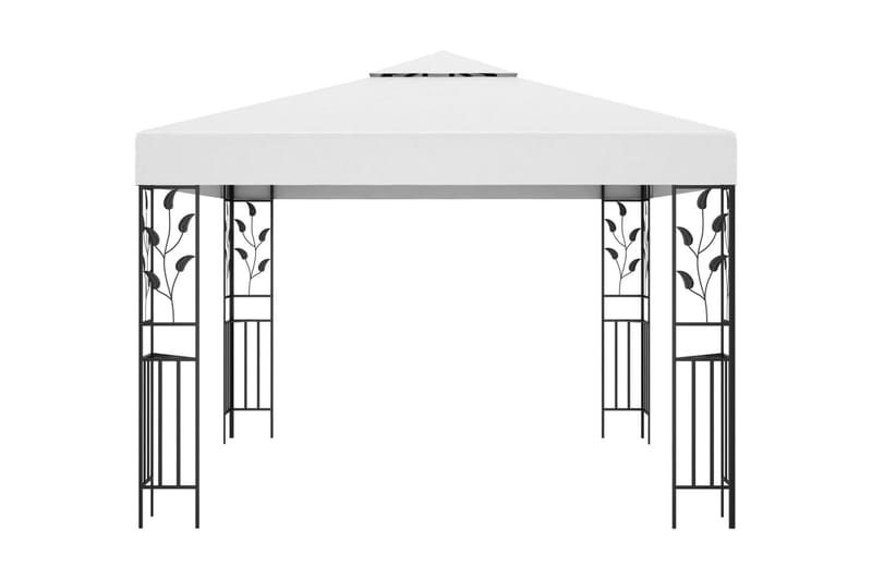 pavillon med lyskæder 3x3 m 180 g/m² hvid - Hvid - Havemøbler - Solafskærmning - Havepavilloner - Komplet pavillon