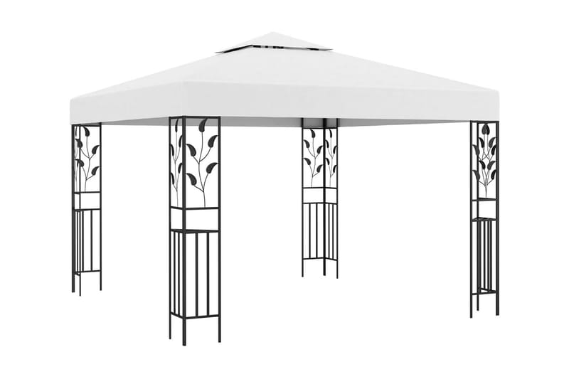 pavillon med lyskæder 3x3 m 180 g/m² hvid - Hvid - Havemøbler - Solafskærmning - Havepavilloner - Komplet pavillon