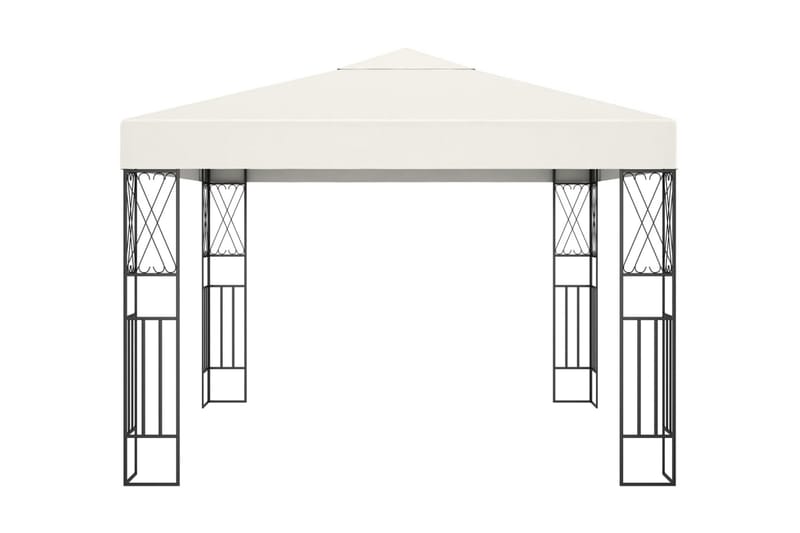 pavillon med lyskæder 3x3 m stof cremefarvet - Creme - Havemøbler - Solafskærmning - Havepavilloner - Komplet pavillon