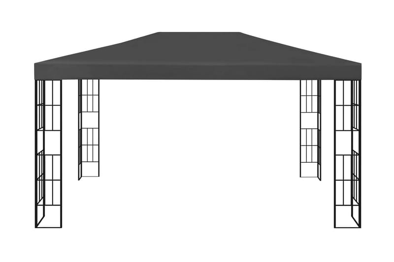 pavillon med lyskæder 3x4 m antracitgrå - Antracit - Komplet pavillon