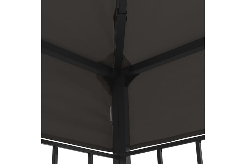 pavillon med lyskæder 3x4 m antracitgrå - Antracit - Havemøbler - Solafskærmning - Havepavilloner - Komplet pavillon
