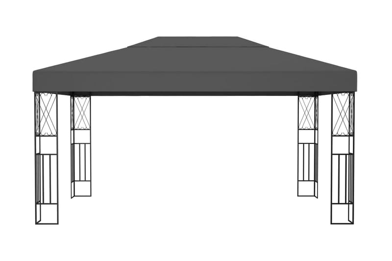 pavillon med lyskæder 3x4 m stof antracitgrå - Antracit - Komplet pavillon