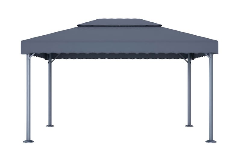 pavillon med lyskæder 400x300 cm aluminium antracitgrå - Antracit - Havemøbler - Solafskærmning - Havepavilloner - Komplet pavillon