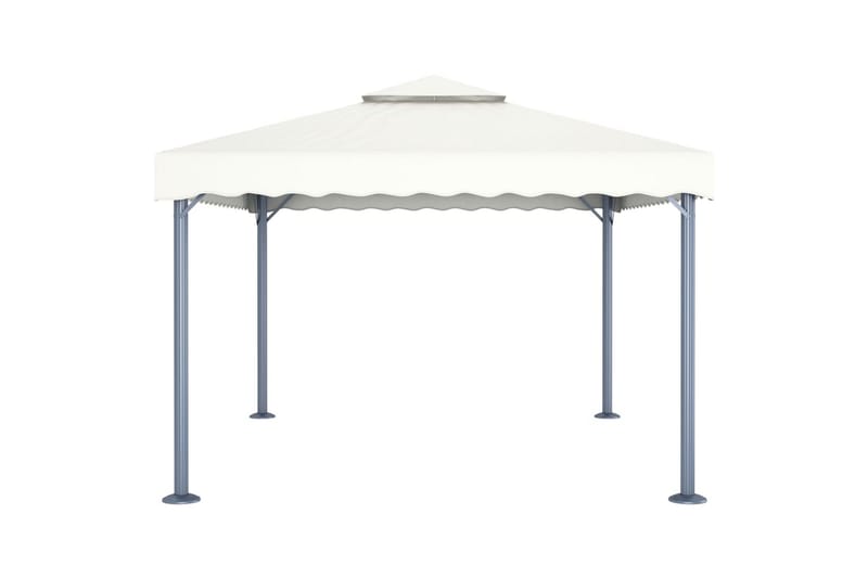pavillon med lyskæder 400x300 cm aluminium cremefarvet - Creme - Havemøbler - Solafskærmning - Havepavilloner - Komplet pavillon