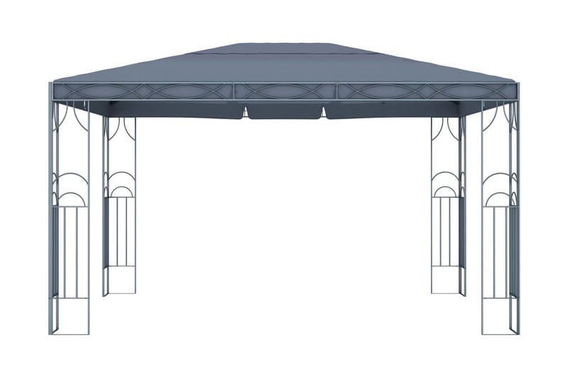 pavillon med lyskæder 400x300 cm antracitgrå - Antracit - Havemøbler - Solafskærmning - Havepavilloner - Komplet pavillon
