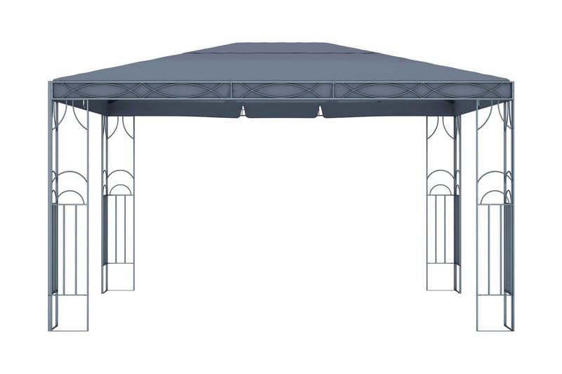 pavillon med lyskæder 400x300 cm antracitgrå - Antracit - Komplet pavillon