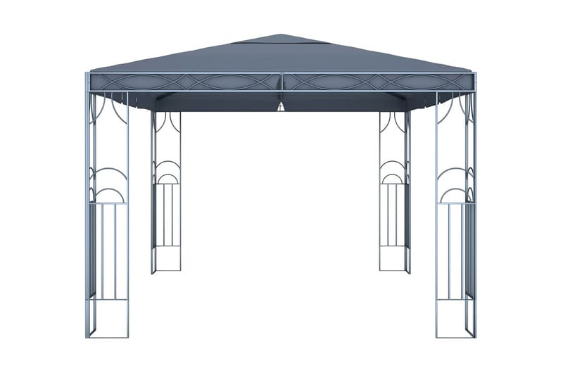 pavillon med lyskæder 400x300 cm antracitgrå - Antracit - Komplet pavillon