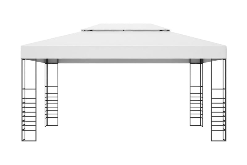 pavillon med lyskæder 4x3x2,7 m hvid - Hvid - Havemøbler - Solafskærmning - Havepavilloner - Komplet pavillon