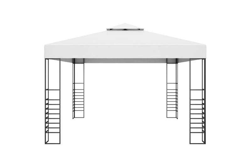 pavillon med lyskæder 4x3x2,7 m hvid - Hvid - Havemøbler - Solafskærmning - Havepavilloner - Komplet pavillon