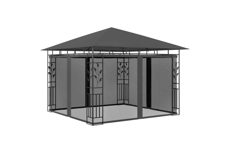Pavillon Med Myggenet 3X3X,2,73 M 180 G/M² Antracitgrå - Havemøbler - Solafskærmning - Havepavilloner - Komplet pavillon