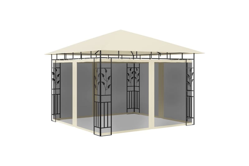 Pavillon Med Myggenet 3X3X2,73 M 180 G/M² Cremefarvet - Havemøbler - Solafskærmning - Havepavilloner - Komplet pavillon