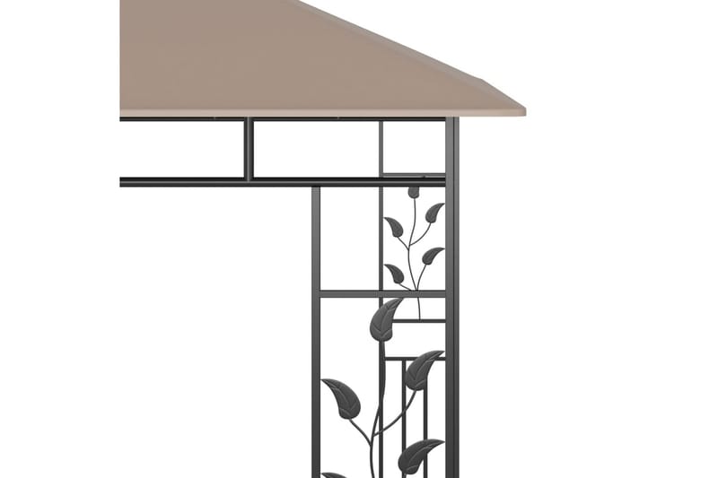 pavillon med myggenet 3x3x2,73 m 180 g/m² gråbrun - Gråbrun - Komplet pavillon