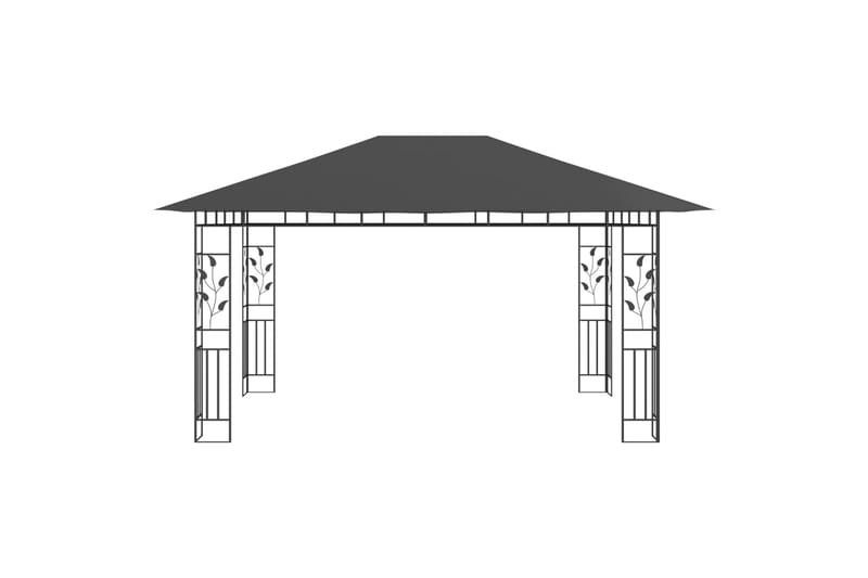 Pavillon Med Myggenet 4X3X2,73 M 180 G/M² Antracitgrå - Havemøbler - Solafskærmning - Havepavilloner - Komplet pavillon