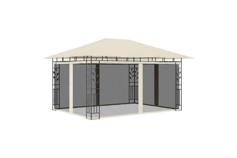 Pavillon Med Myggenet 4X3X2,73 M 180 G/M² Cremefarvet - Havemøbler - Solafskærmning - Havepavilloner - Komplet pavillon