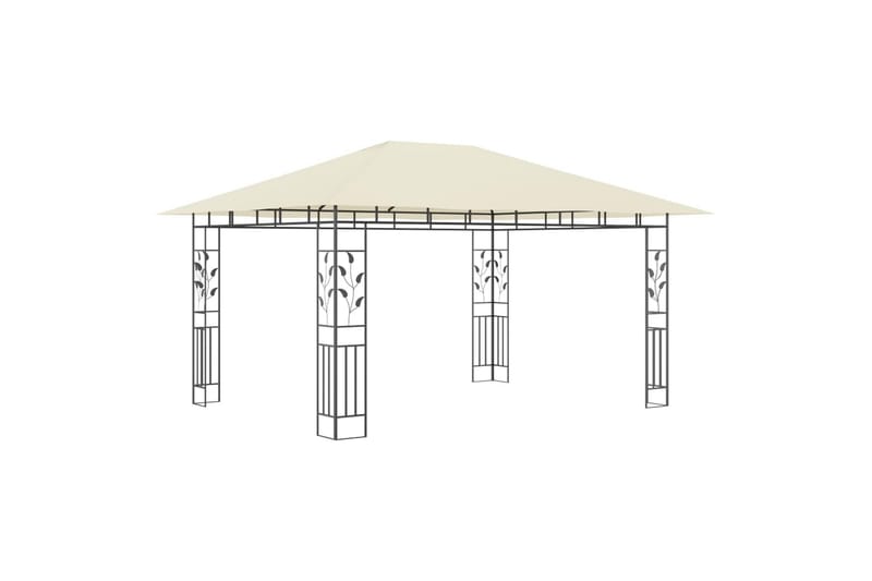 Pavillon Med Myggenet 4X3X2,73 M 180 G/M² Cremefarvet - Havemøbler - Solafskærmning - Havepavilloner - Komplet pavillon