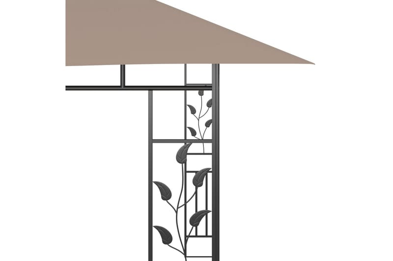 pavillon med myggenet 4x3x2,73 m 180 g/m² gråbrun - Gråbrun - Havemøbler - Solafskærmning - Havepavilloner - Komplet pavillon