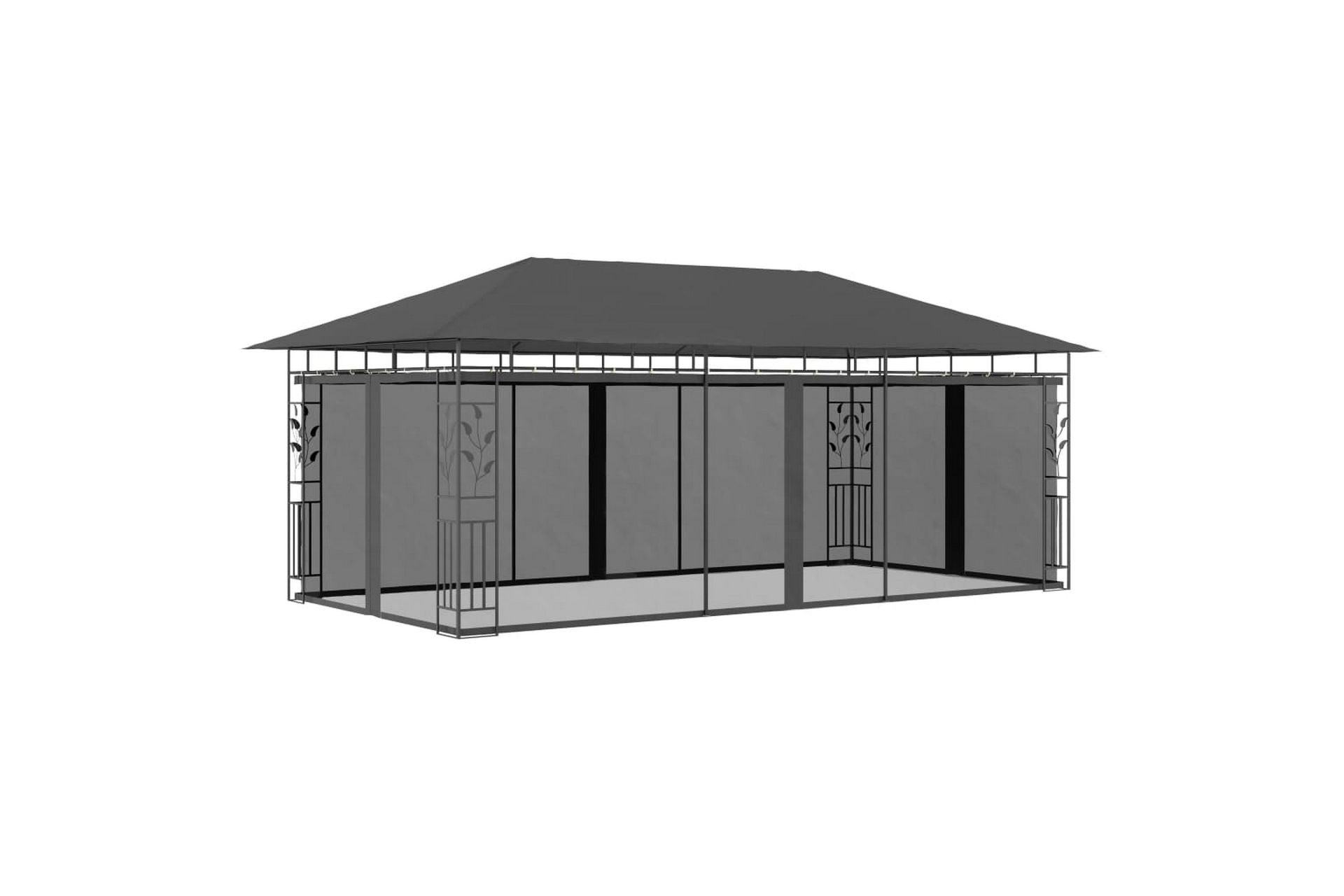 Pavillon Med Myggenet 6X3X,2,73 M Antracitgrå - Havemøbler - Solafskærmning - Havepavilloner - Komplet pavillon