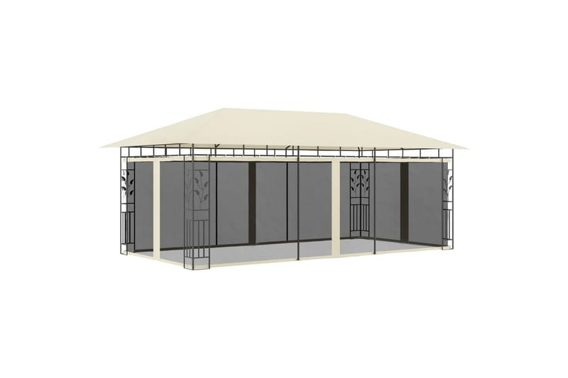 Pavillon Med Myggenet 6X3X2,73 cm Cremefarvet - Havemøbler - Solafskærmning - Havepavilloner - Komplet pavillon