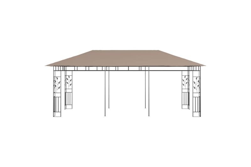 pavillon med myggenet 6x3x2,73 m 180 g/m² gråbrun - Gråbrun - Komplet pavillon