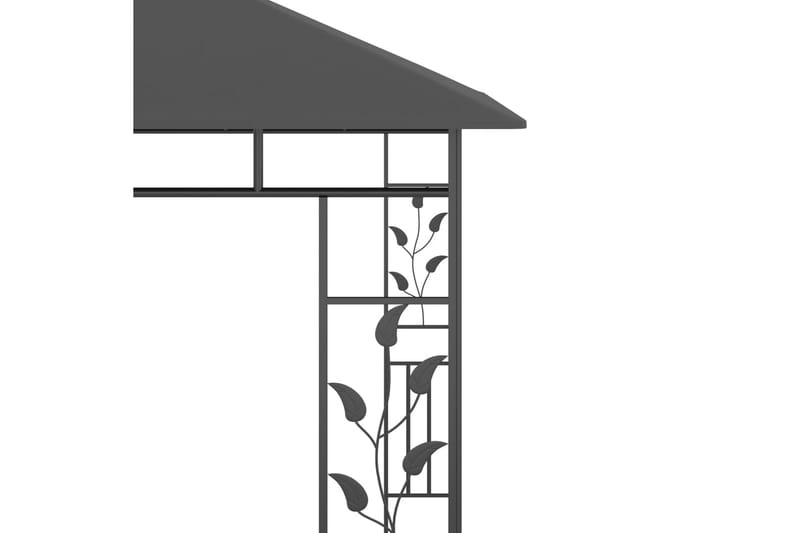 pavillon med myggenet og lyskæder 3x3x2,73 m 180 g/m² - Antracit - Havemøbler - Solafskærmning - Havepavilloner - Komplet pavillon
