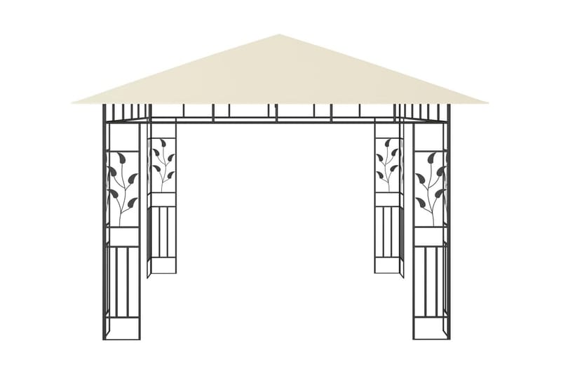 pavillon med myggenet og lyskæder 3x3x2,73 m 180 g/m² creme - Creme - Havemøbler - Solafskærmning - Havepavilloner - Komplet pavillon