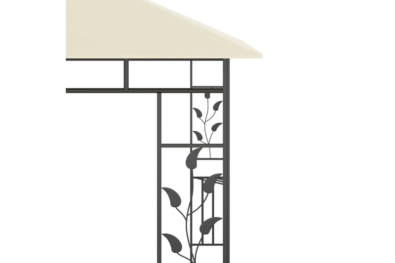 pavillon med myggenet og lyskæder 3x3x2,73 m 180 g/m² creme - Creme - Havemøbler - Solafskærmning - Havepavilloner - Komplet pavillon