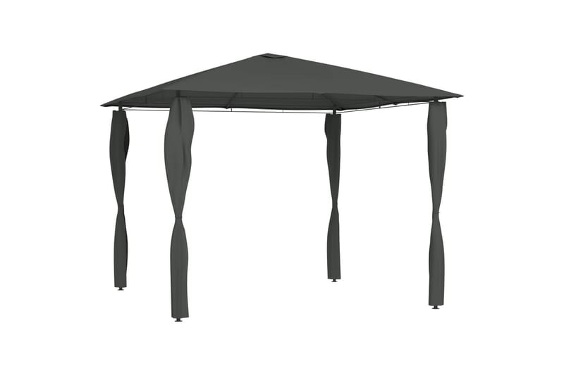 pavillon med sidevæg 3x3x2,6 m 160 g/m² antracitgrå - Antracit - Havemøbler - Solafskærmning - Havepavilloner - Komplet pavillon