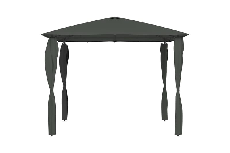 pavillon med sidevæg 3x3x2,6 m 160 g/m² antracitgrå - Antracit - Havemøbler - Solafskærmning - Havepavilloner - Komplet pavillon