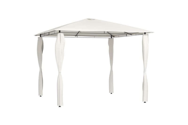 pavillon med sidevæg 3x3x2,6 m 160 g/m² cremefarvet - Creme - Havemøbler - Solafskærmning - Havepavilloner - Komplet pavillon