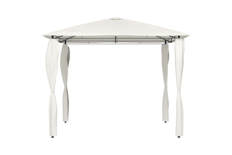 pavillon med sidevæg 3x3x2,6 m 160 g/m² cremefarvet - Creme - Havemøbler - Solafskærmning - Havepavilloner - Komplet pavillon