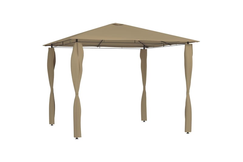 pavillon med sidevæg 3x3x2,6 m 160 g/m² gråbrun - Gråbrun - Havemøbler - Solafskærmning - Havepavilloner - Komplet pavillon