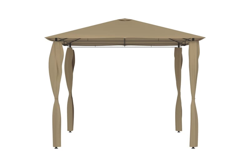 pavillon med sidevæg 3x3x2,6 m 160 g/m² gråbrun - Gråbrun - Havemøbler - Solafskærmning - Havepavilloner - Komplet pavillon