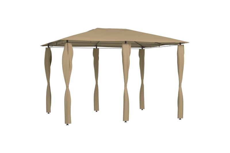 pavillon med sidevæg 3x4x2,6 m 160 g/m² gråbrun - Gråbrun - Havemøbler - Solafskærmning - Havepavilloner - Komplet pavillon