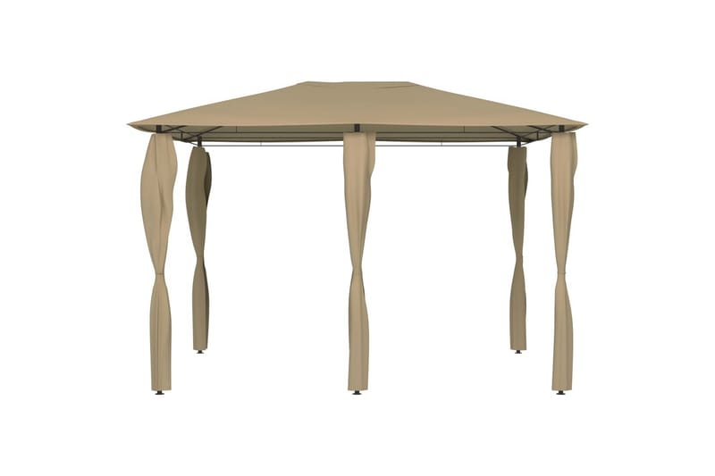 pavillon med sidevæg 3x4x2,6 m 160 g/m² gråbrun - Gråbrun - Havemøbler - Solafskærmning - Havepavilloner - Komplet pavillon