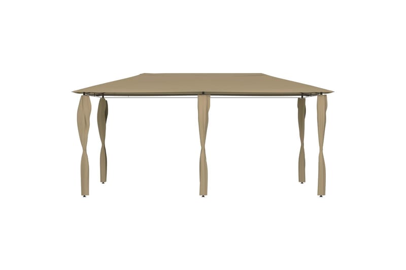pavillon med sidevæg 3x6x2,6 m 160 g/m² gråbrun - Gråbrun - Havemøbler - Solafskærmning - Havepavilloner - Komplet pavillon