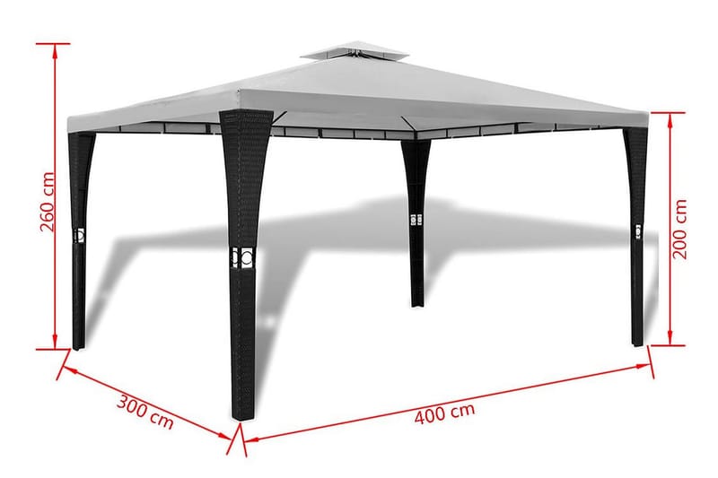 Pavillon Med Tag 3 X 4 M Cremefarvet - Creme - Havemøbler - Solafskærmning - Havepavilloner - Komplet pavillon
