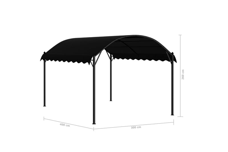 Pavillon Stof Antracitgrå - Grå - Havemøbler - Solafskærmning - Havepavilloner - Komplet pavillon