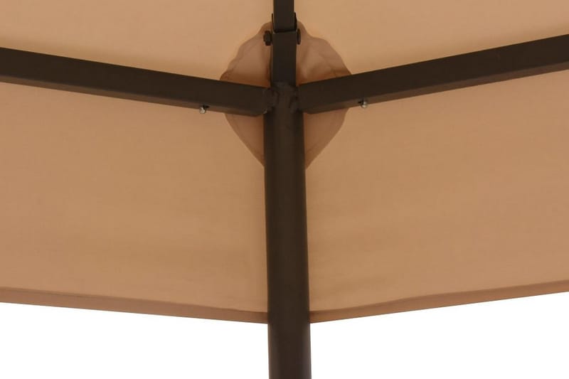 Pavillontelt Med Baldakin Sekskantet Beige 323 X 265 Cm - Beige - Havemøbler - Solafskærmning - Havepavilloner - Komplet pavillon