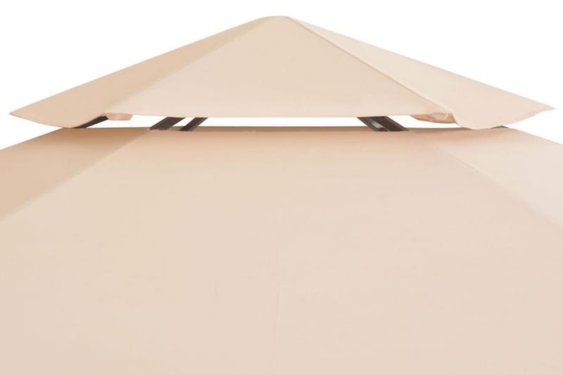 Pavillontelt Med Baldakin Sekskantet Beige 323 X 265 Cm - Beige - Havemøbler - Solafskærmning - Havepavilloner - Komplet pavillon