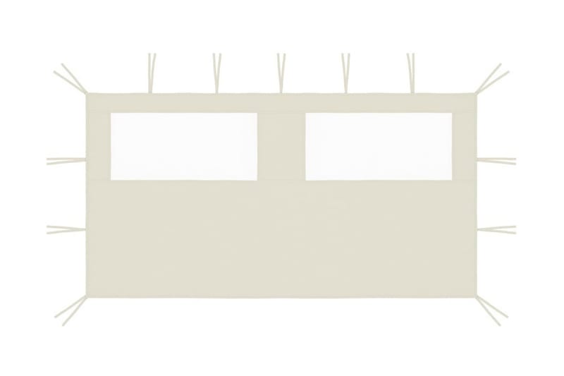 pavillonvæg med vinduer 4x2 m cremefarvet - Creme - Havemøbler - Solafskærmning - Havepavilloner - Komplet pavillon