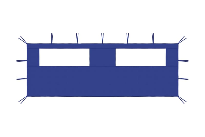 pavillonvæg med vinduer 6x2 m blå - Blå - Havemøbler - Solafskærmning - Havepavilloner - Komplet pavillon