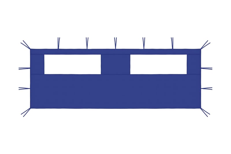 pavillonvæg med vinduer 6x2 m blå - Blå - Komplet pavillon