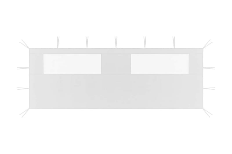 pavillonvæg med vinduer 6x2 m hvid - Hvid - Havemøbler - Solafskærmning - Havepavilloner - Komplet pavillon
