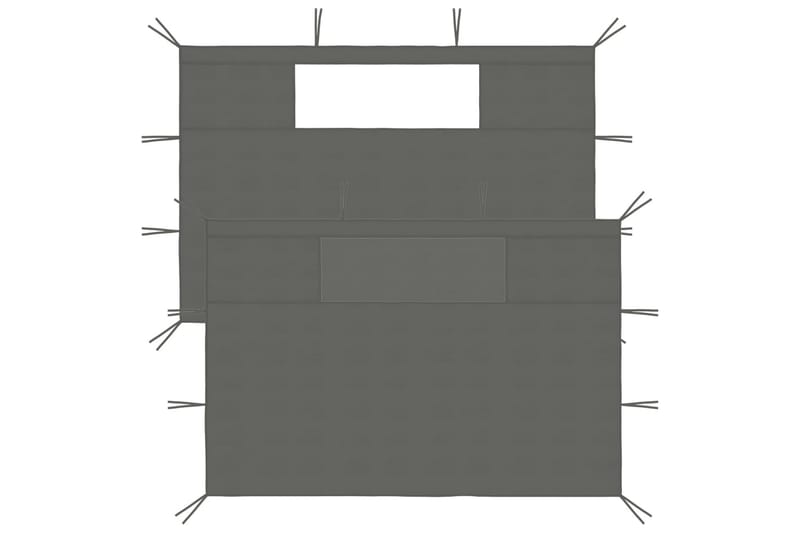 pavillonvægge med vinduer 2 stk. antracitgrå - Antracit - Komplet pavillon