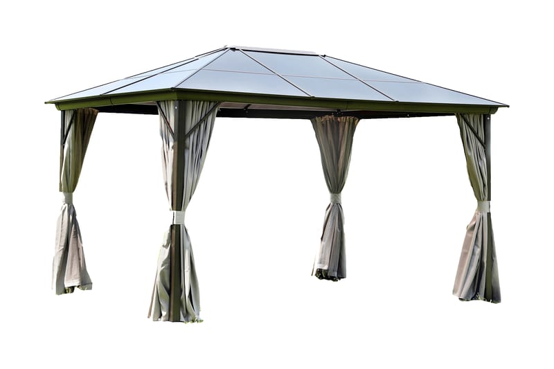 Sunsætia Pavillon 300x300x270 cm Polycarbonat tag - Brun/Beige - Havemøbler - Solafskærmning - Havepavilloner - Komplet pavillon