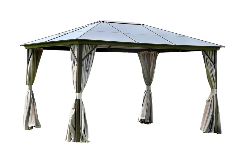 Sunsætia Pavillon 300x300x270 cm Polycarbonat tag, Brun/Beige