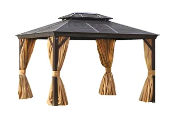 Sunsætia Pavillon 300x400x270 cm - Brun/Beige - Havemøbler - Solafskærmning - Havepavilloner - Komplet pavillon