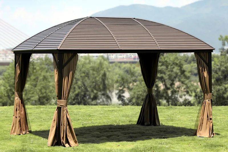 Sunsætia Pavillon 400x300x194 cm - Beige - Havemøbler - Solafskærmning - Havepavilloner - Komplet pavillon