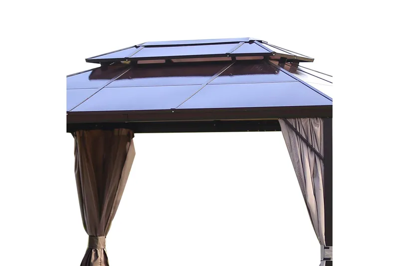 Sunsætia Pavillon 300x400x270 cm Polycarbonat tag - Beige - Havemøbler - Solafskærmning - Havepavilloner - Komplet pavillon