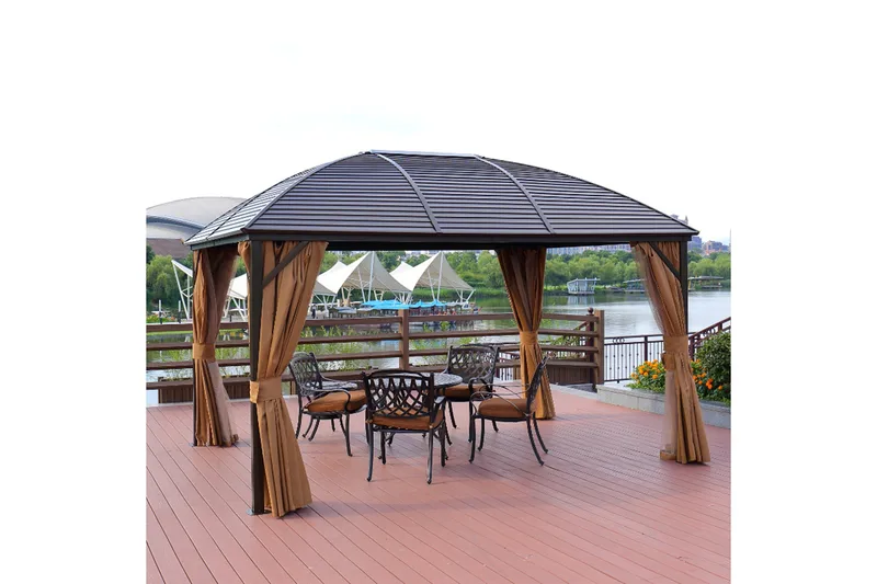 Sunsætia Pavillon 400x300x194 cm - Beige - Havemøbler - Solafskærmning - Havepavilloner - Komplet pavillon